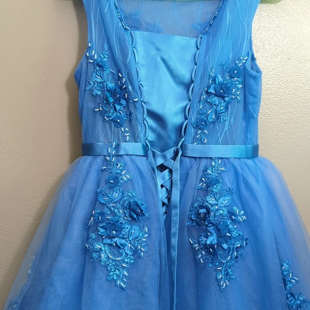 Blue floral prom dress - Picture 4 of 6